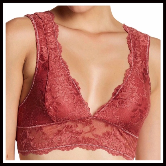FREE PEOPLE V-NECK PLUNGE BRA LACE BRALETTE A3C - Picture 6 of 8